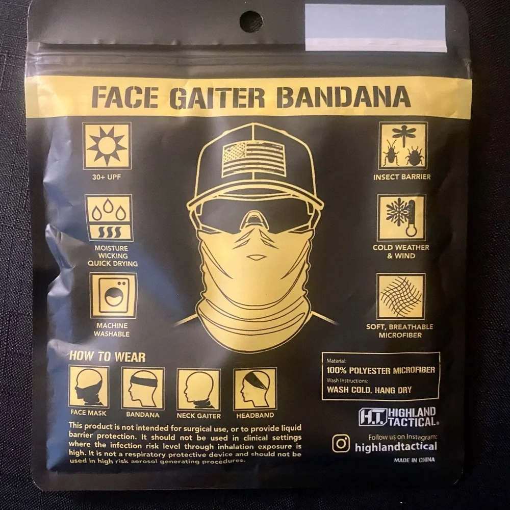 NWOT H.T. Gaiter Bandana US Flag